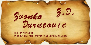 Zvonko Durutović vizit kartica